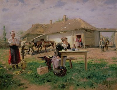 Arrival of a School Mistress in the Countryside by Vladimir Egorovic Makovsky